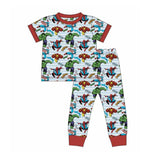 MOQ 5 short sleeves green man top pants boys outfits
