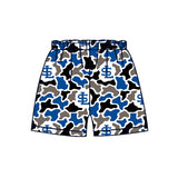 MOQ 5 pcs blue camo S L kids boys team shorts