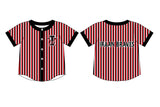 MOQ 5 pcs short sleeves stripe red I boy team button down shirt