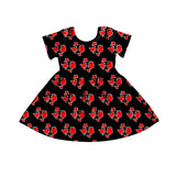 MOQ 5 short sleeves I black kids girls team dresses