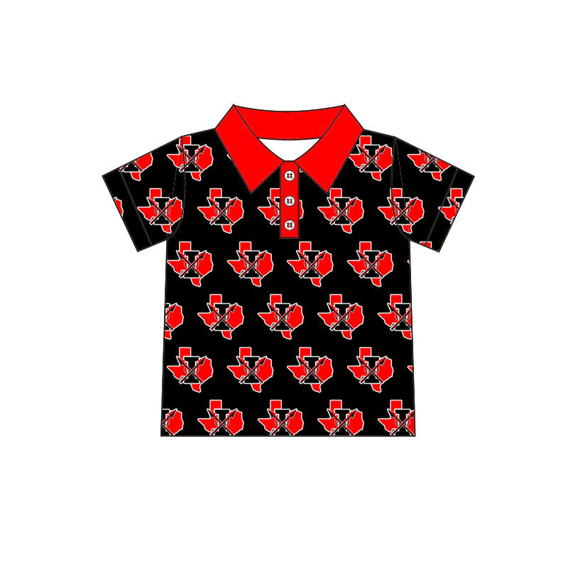 MOQ 5 pcs short sleeves black I kids boys team polo shirt