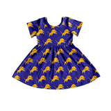 MOQ 5 short sleeves lion kids girls team dresses