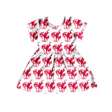 MOQ 5 short sleeves red kids girls team dresses