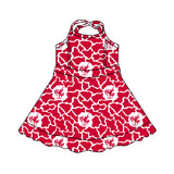 MOQ 5 pcs sleeveless straps red camo girls team athletic dress