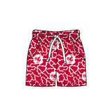MOQ 5 pcs red camo kids boys summer team shorts