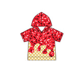 MOQ 5 pcs red ice cream sprinkle kids boys summer hoodie