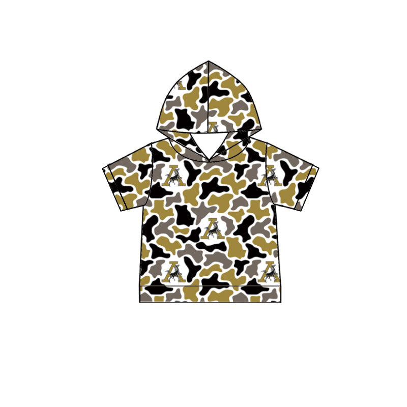 MOQ 5 pcs A camo short sleeves boys team hoodie