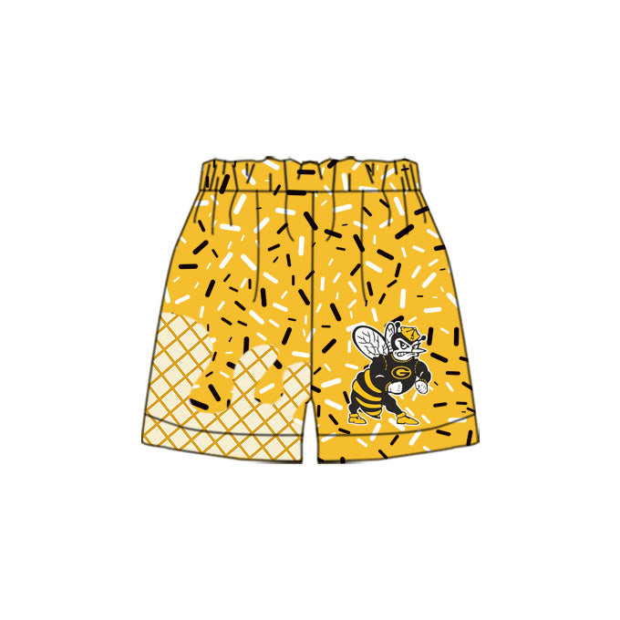MOQ 5 pcs Yellow G bee ice cream boys summer team shorts