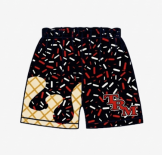 MOQ 5 pcs black T R M ice cream kids boys summer team shorts