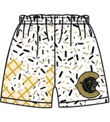 MOQ 5 pcs white ice cream sprinkle adult men team shorts