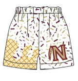 MOQ 5 pcs white N ice cream kids boys summer team shorts