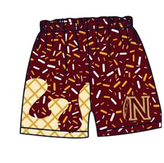 MOQ 5 pcs Maroon N ice cream sprinkle men team shorts