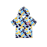 MOQ 5 pcs gold blue camo short sleeves boys team hoodie