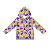 MOQ 5 pcs Long sleeves tiger purple camo kids boys team hoodie