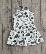 MOQ 5 pcs straps green go team girls athletic dress