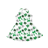MOQ 5 pcs straps dragon bow girls team athletic dress