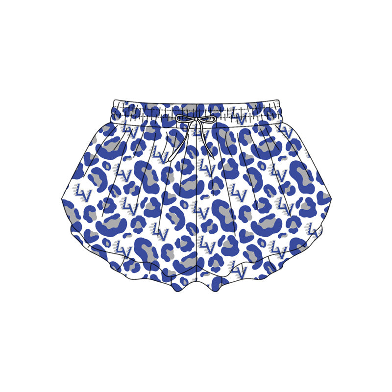 MOQ 5 pcs blue leopard women team active summer shorts