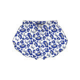 MOQ 5 pcs blue leopard women team active summer shorts