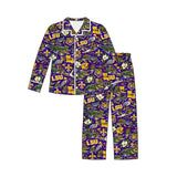 MOQ 8 pcs tiger L S U adult women button down team pajamas