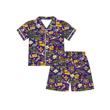 MOQ 8 pcs tiger L S U short sleeves women button down team pajamas