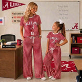 MOQ 8 short sleeves A stripe mommy and me team outfits