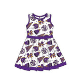 MOQ 5 pcs purple touchdown cheer girls team athletic dress