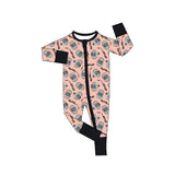 MOQ 3 pcs long sleeves welder baby girls zipper romper