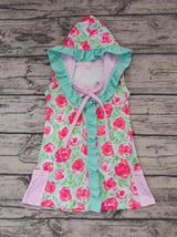 Deadline April 9 pink pockets floral girls swimming coverup