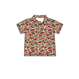 MOQ 5 pcs short sleeves camo hogs kids boys team polo shirt