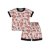 MOQ 3 pcs welder tool short sleeves kids girls pajamas