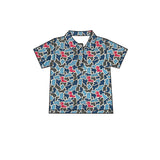 MOQ 5 pcs short sleeves O M blue camo kids boys team polo shirt