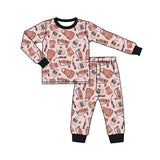 MOQ 3 Long sleeves welder tool kids girls pajamas