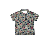 MOQ 5 pcs short sleeves A U camo kids boys team polo shirt
