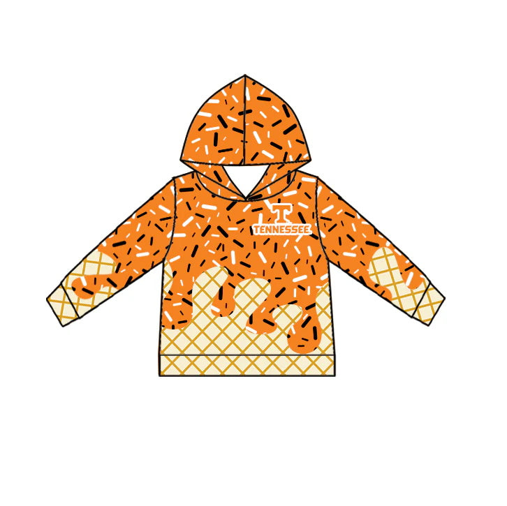 MOQ 3 pcs T yellow ice cream sprinkle toddler kids team hoodie