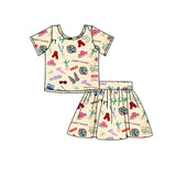 MOQ 3 yellow hat scarf top skirt singer girls outfits