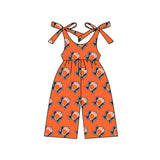 MOQ 3 straps orange kids girls team jumpsuit