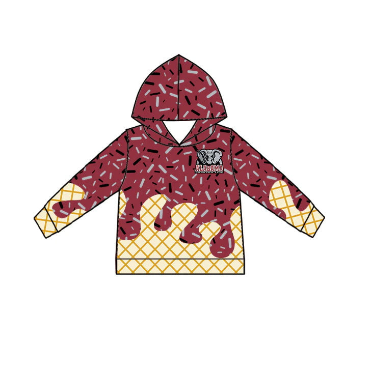 MOQ 3 pcs A elephant ice cream sprinkle toddler kids team hoodie
