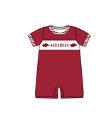 MOQ 5 pcs maroon short sleeves A baby boys team romper