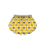 MOQ 5 pcs Plaid bow yellow M kids girls team active summer shorts