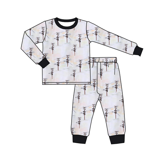 MOQ 3 Long sleeves lineman kids pajamas