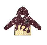 MOQ 3 pcs Maroon A ice cream sprinkle toddler kids team hoodie