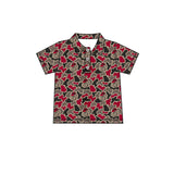 MOQ 5 pcs short sleeves dog camo kids boys team polo shirt