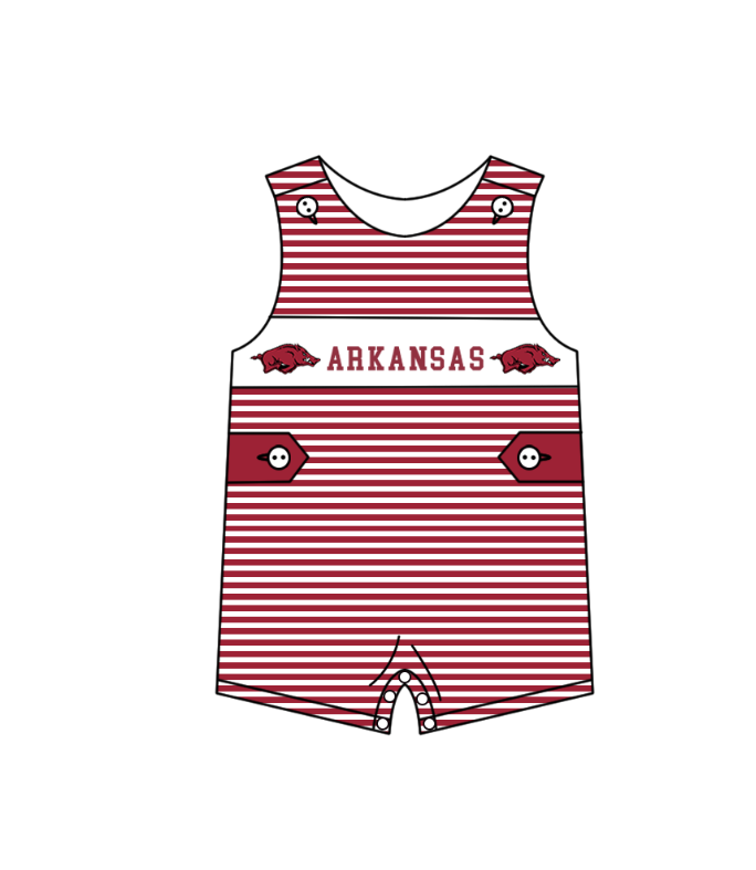 MOQ 5 pcs maroon stripe sleeveless baby boys team romper