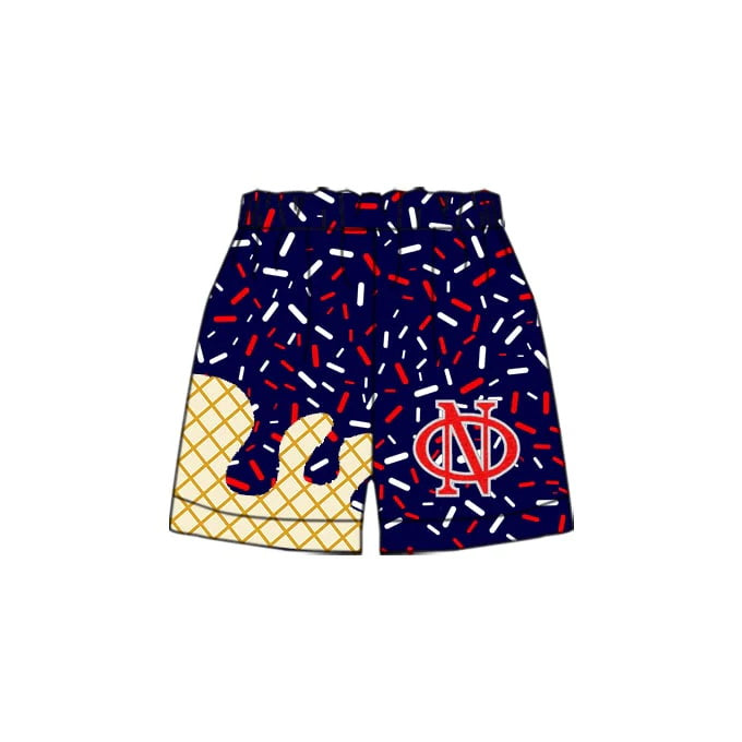 MOQ 3 pcs red navy ice cream sprinkle kids boys team shorts