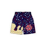 MOQ 3 pcs red navy ice cream sprinkle kids boys team shorts