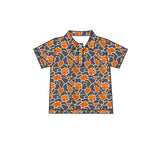 MOQ 5 pcs short sleeves orange camo kids boys team polo shirt