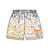 MOQ 3 pcs T yellow white ice cream sprinkle kids boys team shorts