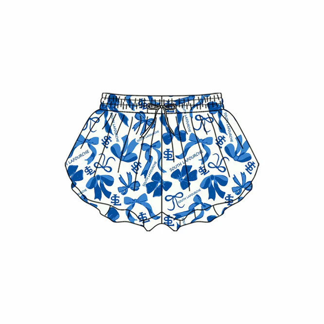 MOQ 5 pcs blue bow S L women team active summer shorts