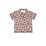 MOQ 5 pcs short sleeves feather camo kids boys team polo shirt