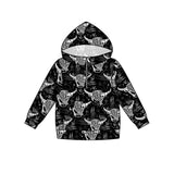 MOQ 5 black highland cow pocket zipper boy hoodie